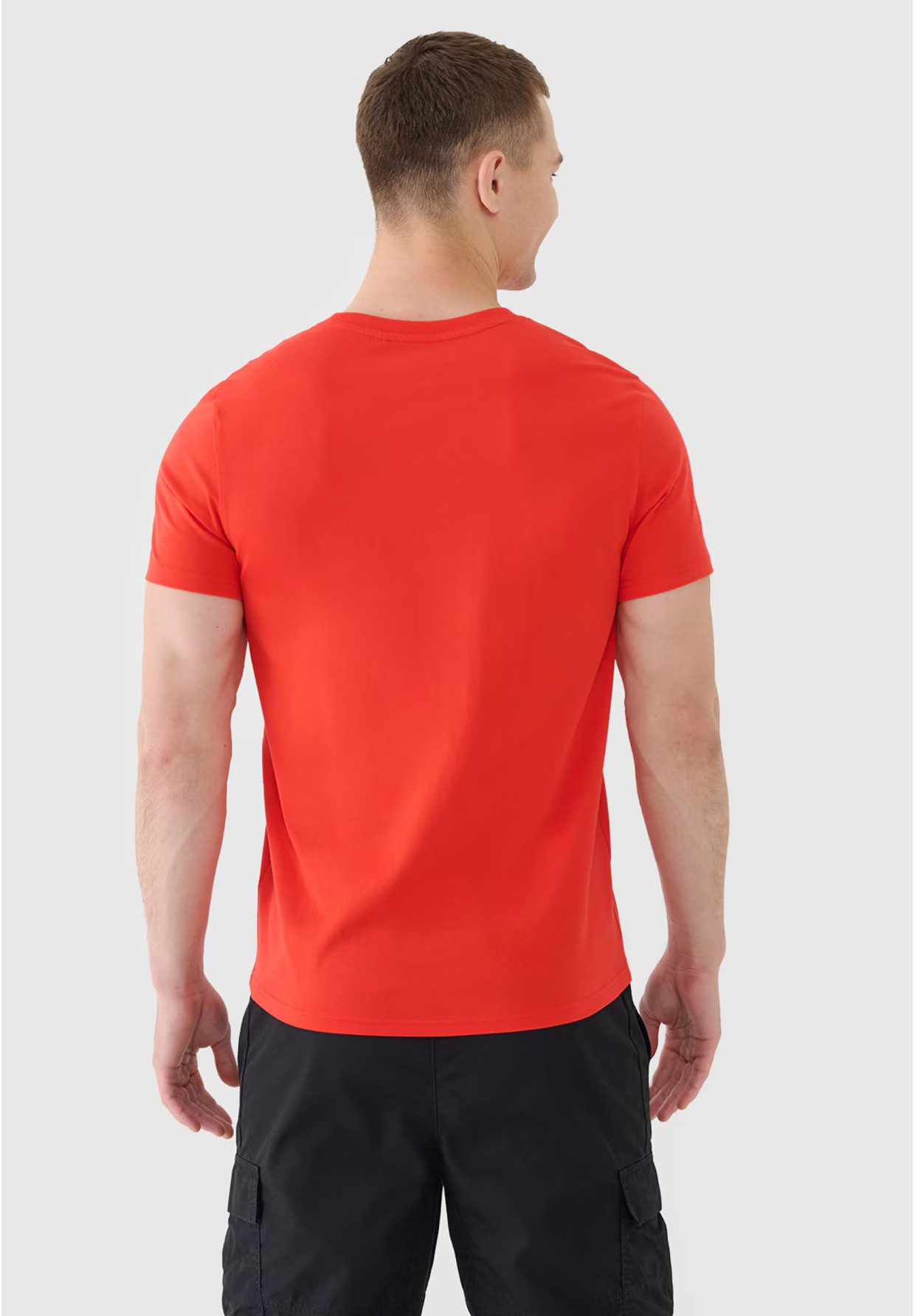 Koszulka Męska 4F T-shirt Basic Regular Czerwony 4FWMM00TTSHM2256