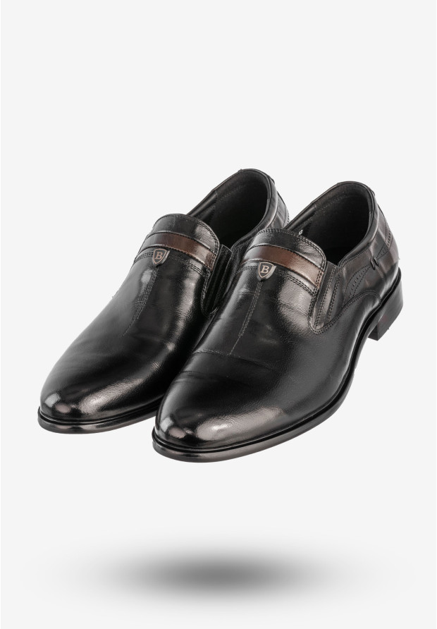 Buty Męskie JOHN DOUBARE Skórzane Czarne Półbuty YGC-Z253-351-1