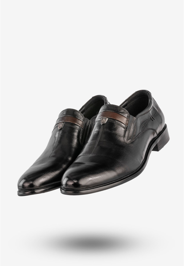 Buty Męskie JOHN DOUBARE Skórzane Czarne Półbuty YGC-Z253-351-1