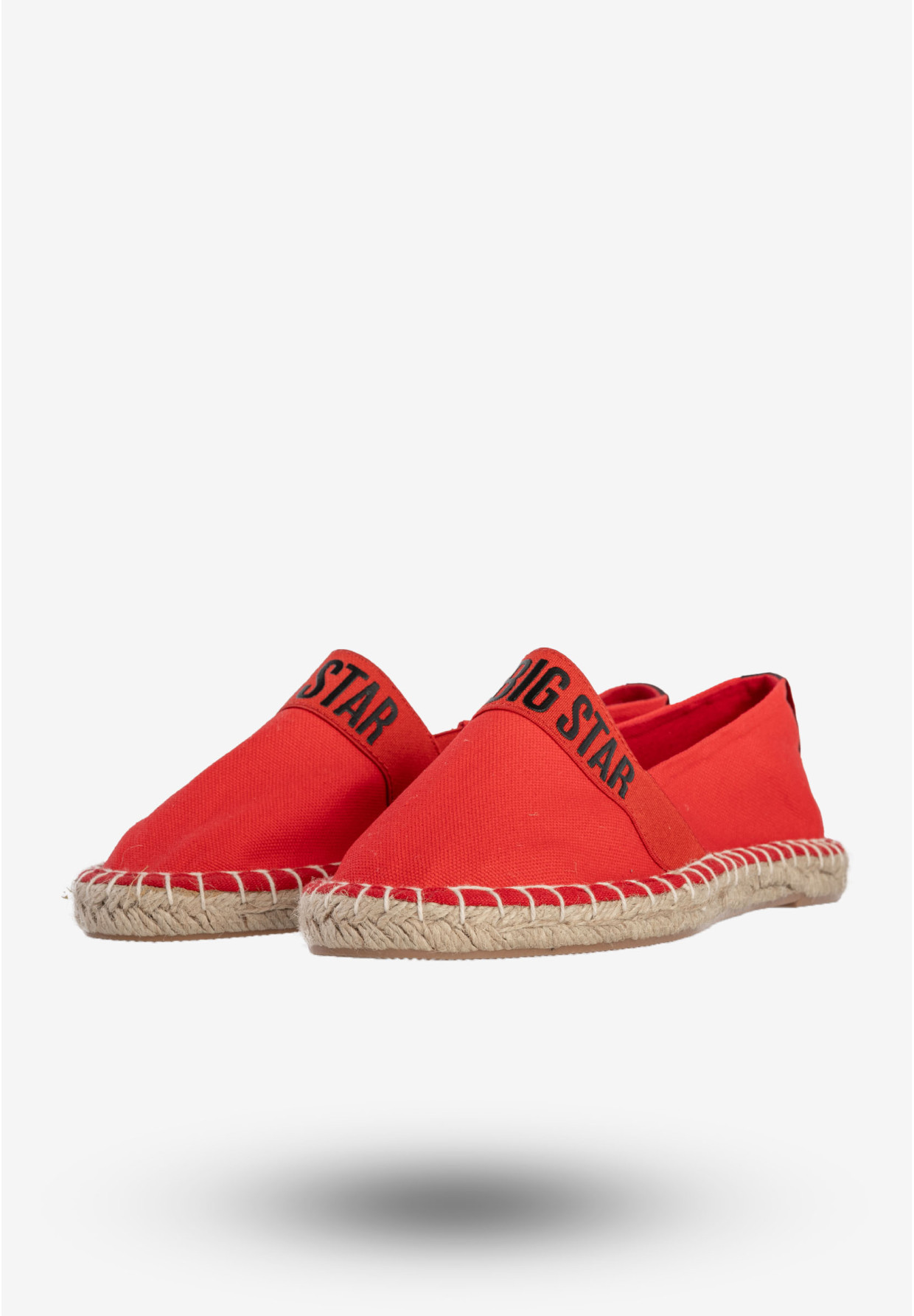 Espadryle Damskie BIG STAR Buty Wsuwane Czerwone HH274476