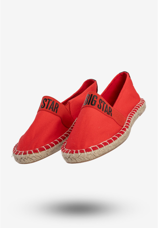 Espadryle Damskie BIG STAR Buty Wsuwane Czerwone HH274476