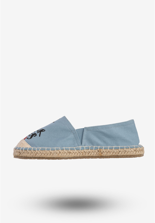 Espadryle Damskie BIG STAR Buty Wsuwane Z Napisem Niebieskie DD274A181