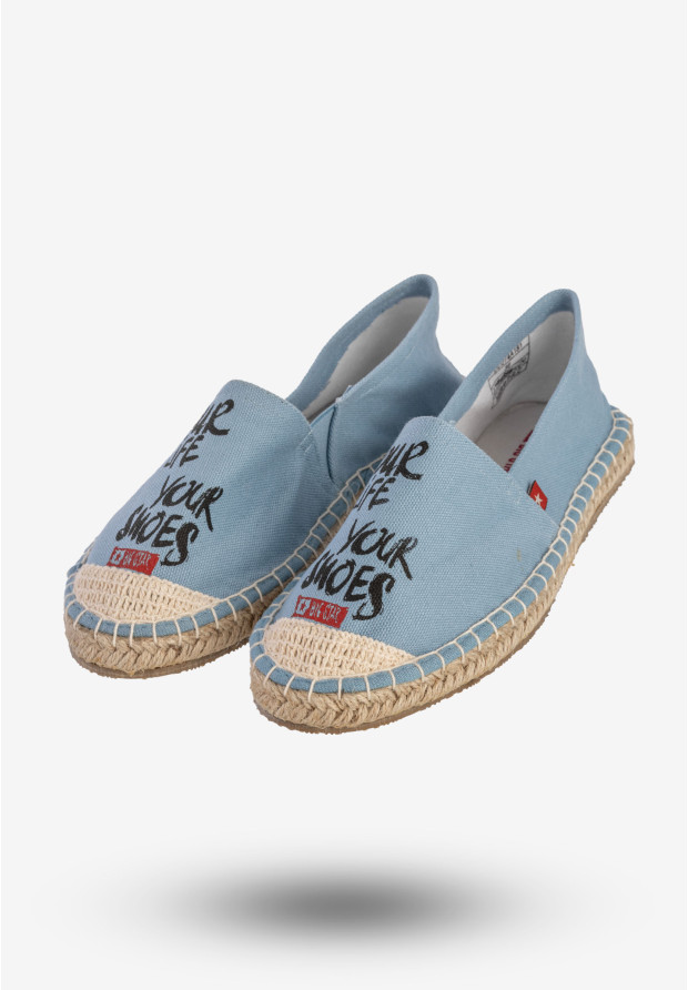 Espadryle Damskie BIG STAR Buty Wsuwane Z Napisem Niebieskie DD274A181