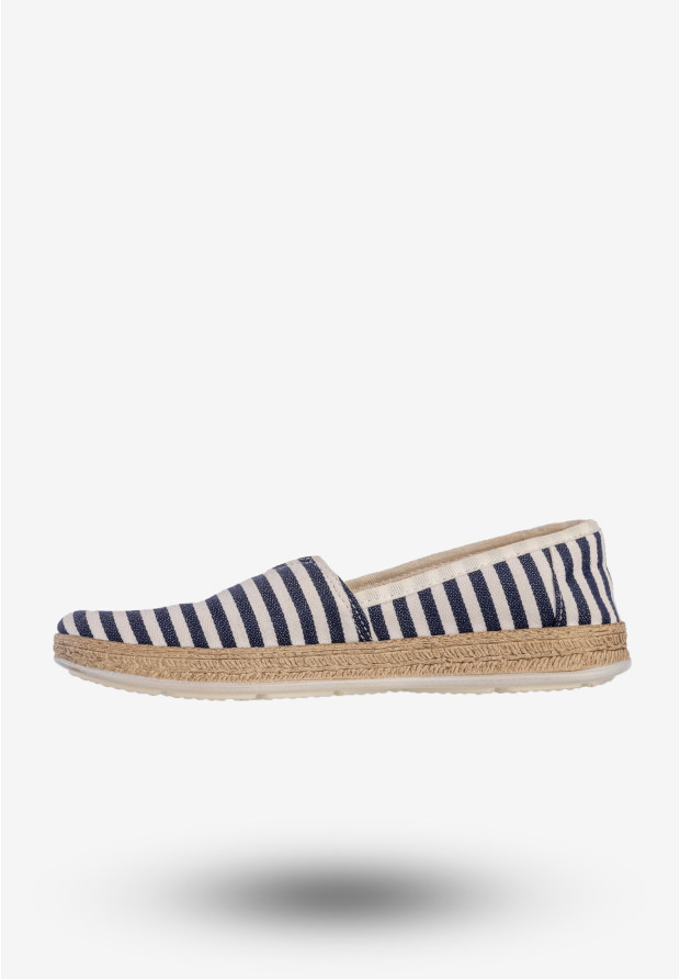 Espadryle Damskie BIG STAR Buty Wsuwane W Paski Granatowe FF276027