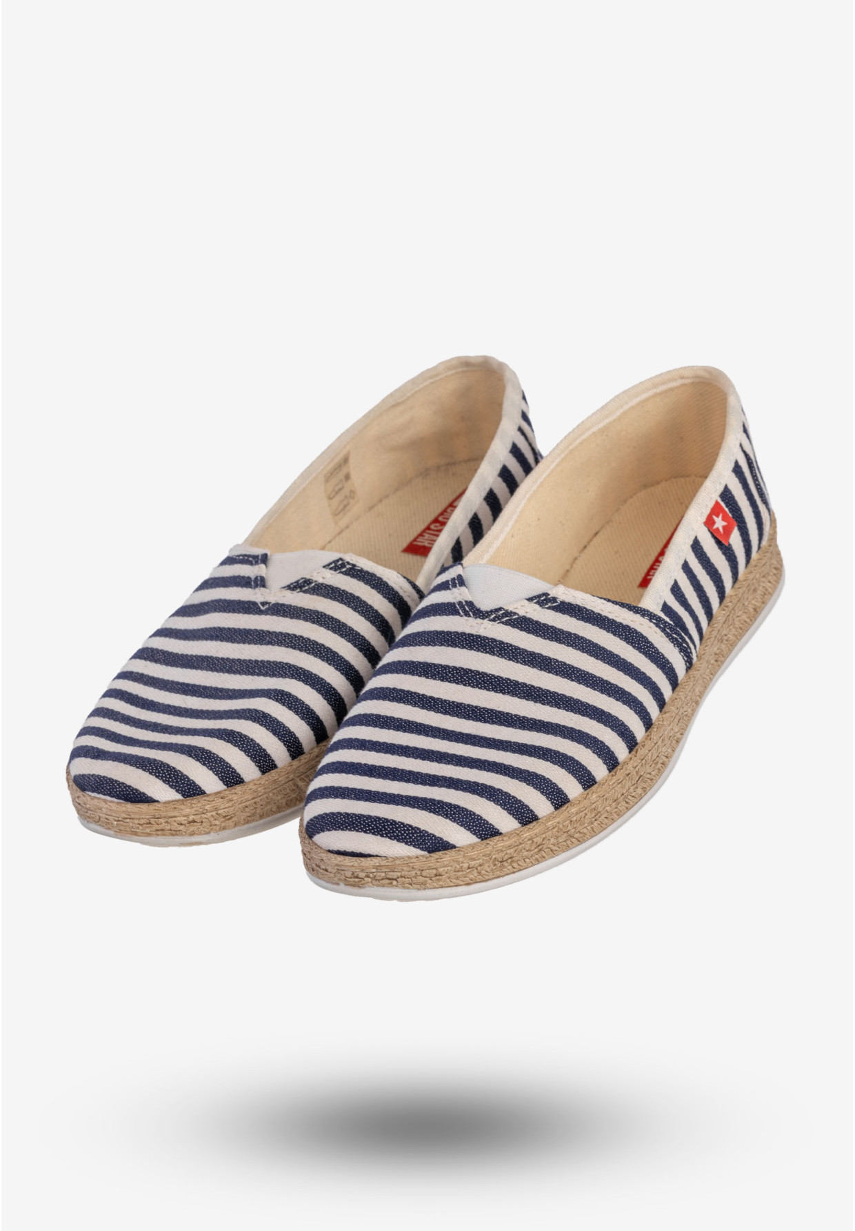 Espadryle Damskie BIG STAR Buty Wsuwane W Paski Granatowe FF276027