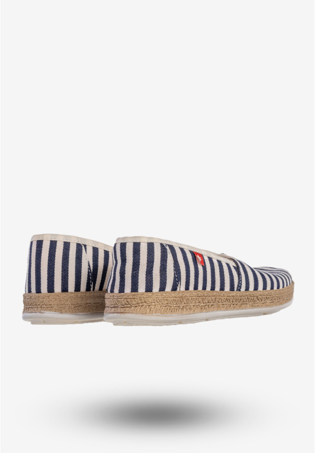 Espadryle Damskie BIG STAR Buty Wsuwane W Paski Granatowe FF276027
