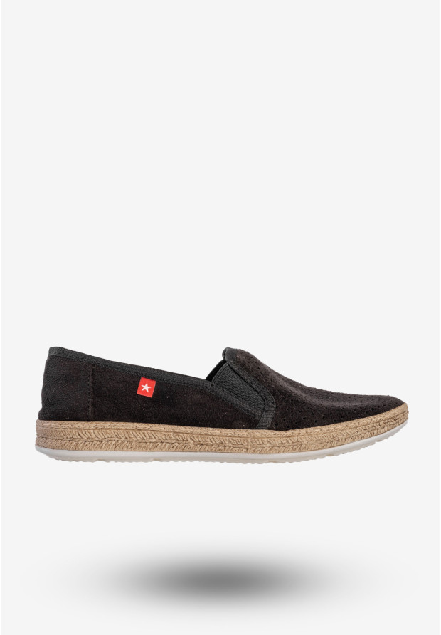 Espadryle Damskie BIG STAR Buty Tenisówki Wsuwane Czarne FF276032