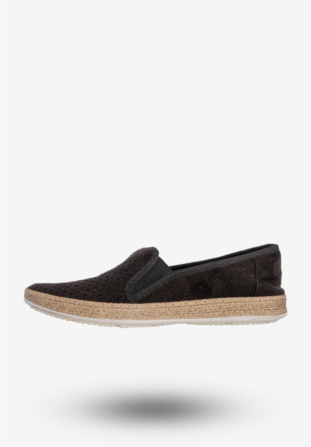 Espadryle Damskie BIG STAR Buty Tenisówki Wsuwane Czarne FF276032