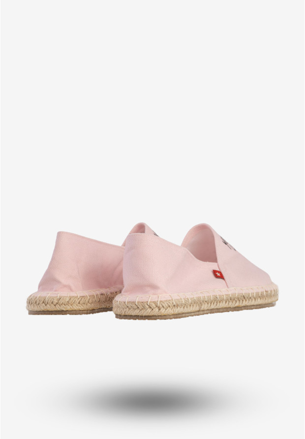 Espadryle Damskie BIG STAR Buty Wsuwane Z Napisem Różowe DD274A184
