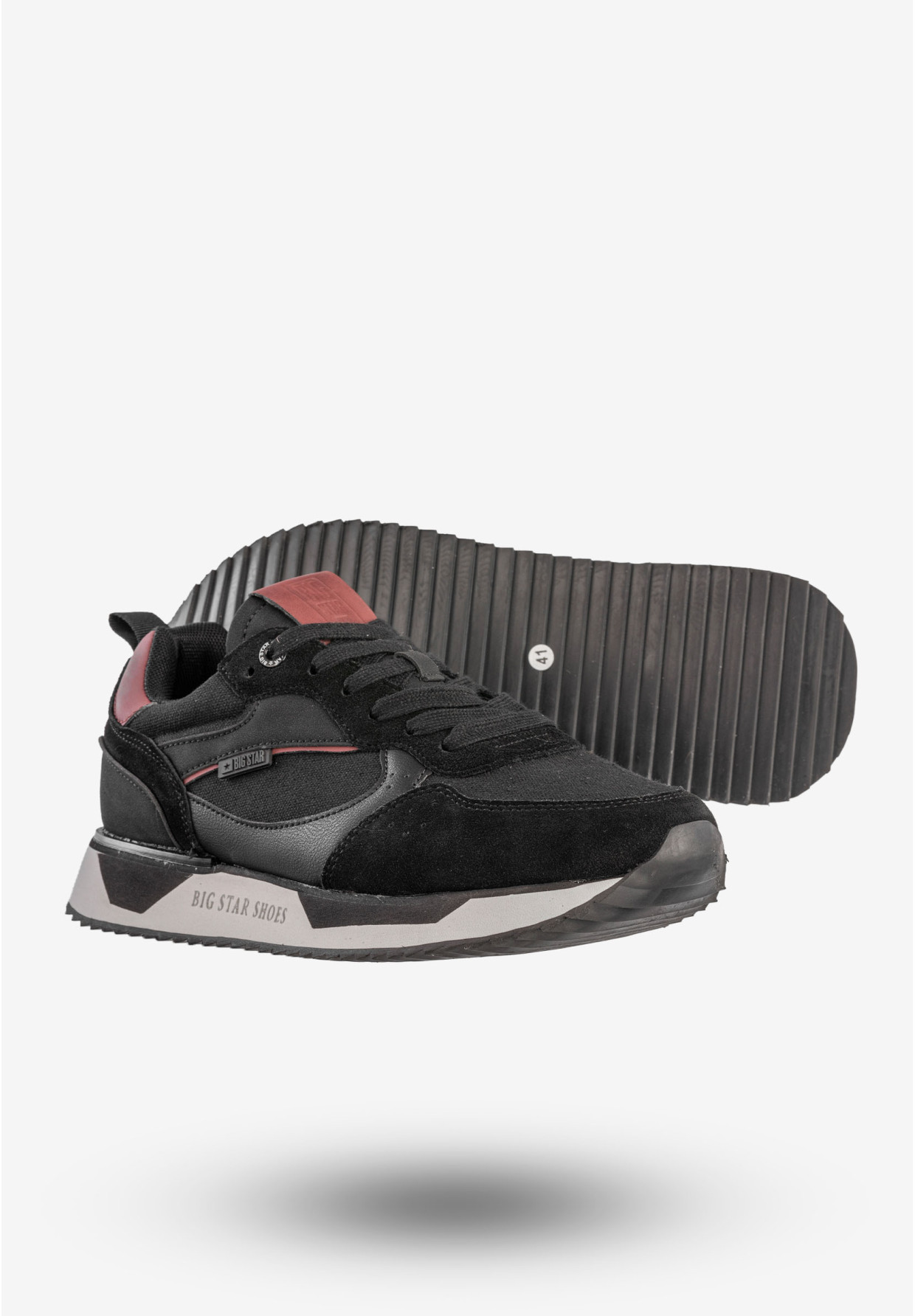 Sneakersy Męskie BIG STAR Buty Sportowe Czarne NN174350