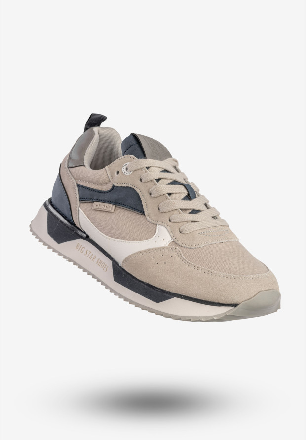 Beżowo-granatowe sneakersy męskie Big Star NN174348