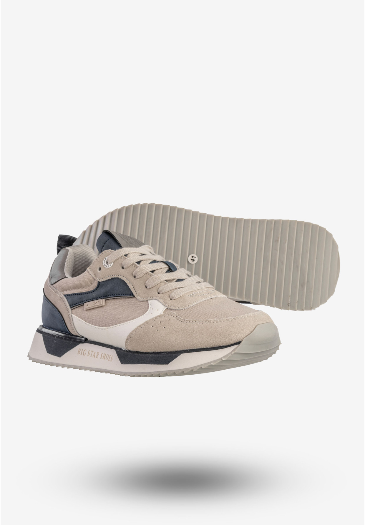 Sneakersy Męskie BIG STAR Buty Sportowe Szare NN174348