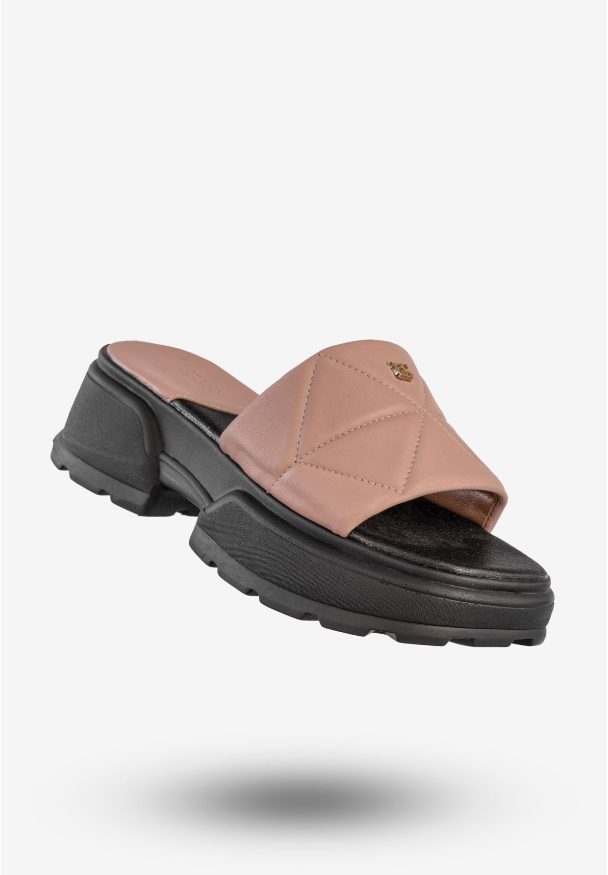 Klapki Na Platformie Damskie Skórzane Buty Eleganckie Różowe Ulmani