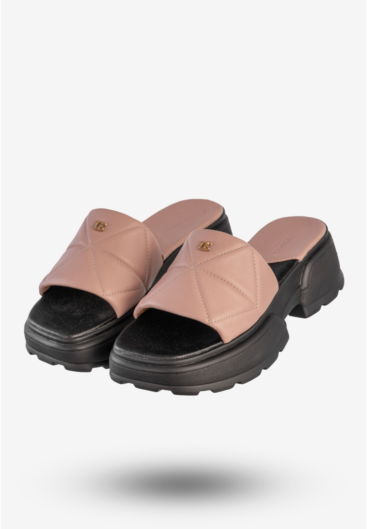 Klapki Na Platformie Damskie Skórzane Buty Eleganckie Różowe Ulmani