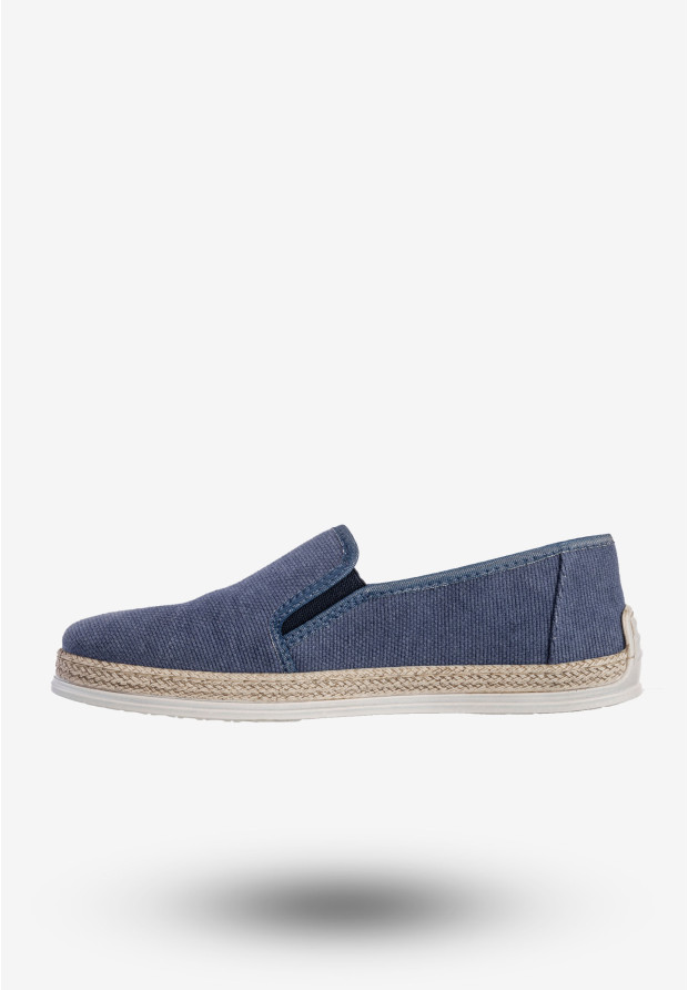Espadryle Męskie BIG STAR Buty Wsuwane Mokasyny Granatowe JJ176013