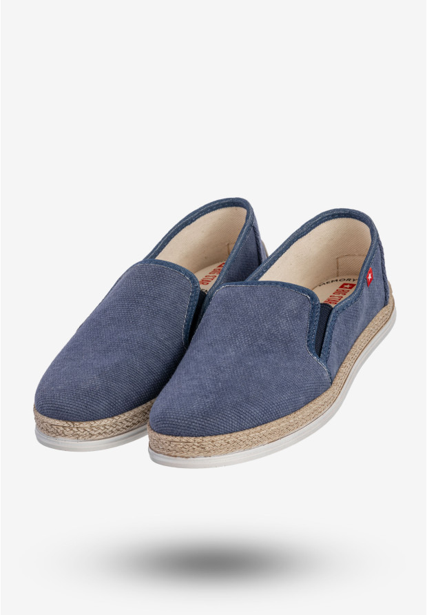Espadryle Męskie BIG STAR Buty Wsuwane Mokasyny Granatowe JJ176013