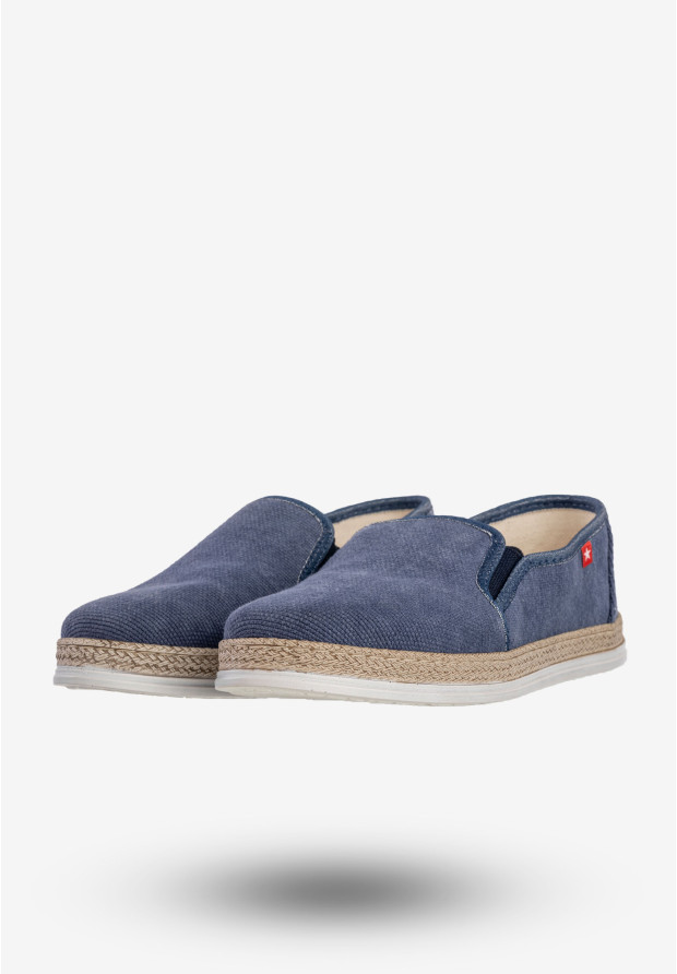 Espadryle Męskie BIG STAR Buty Wsuwane Mokasyny Granatowe JJ176013