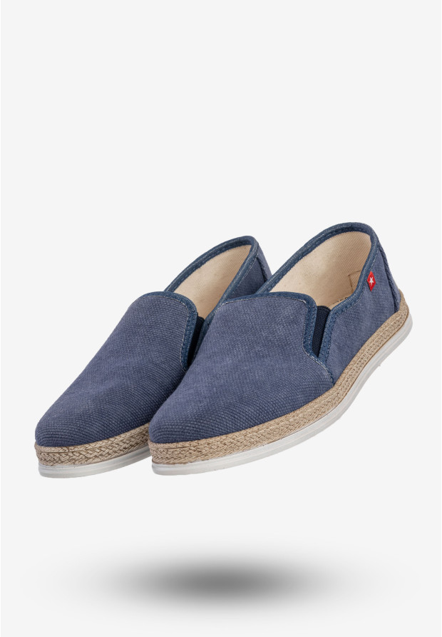 Espadryle Męskie BIG STAR Buty Wsuwane Mokasyny Granatowe JJ176013