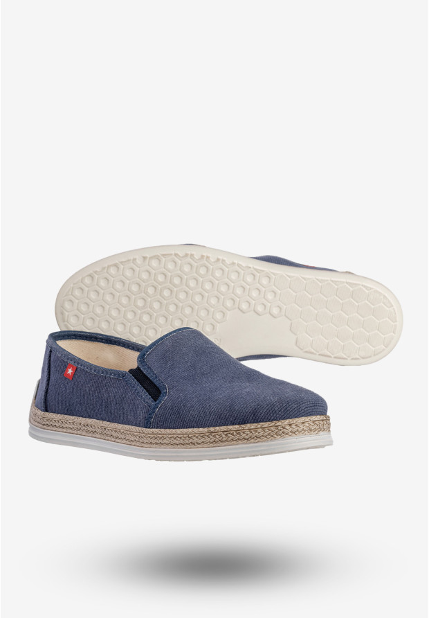 Espadryle Męskie BIG STAR Buty Wsuwane Mokasyny Granatowe JJ176013