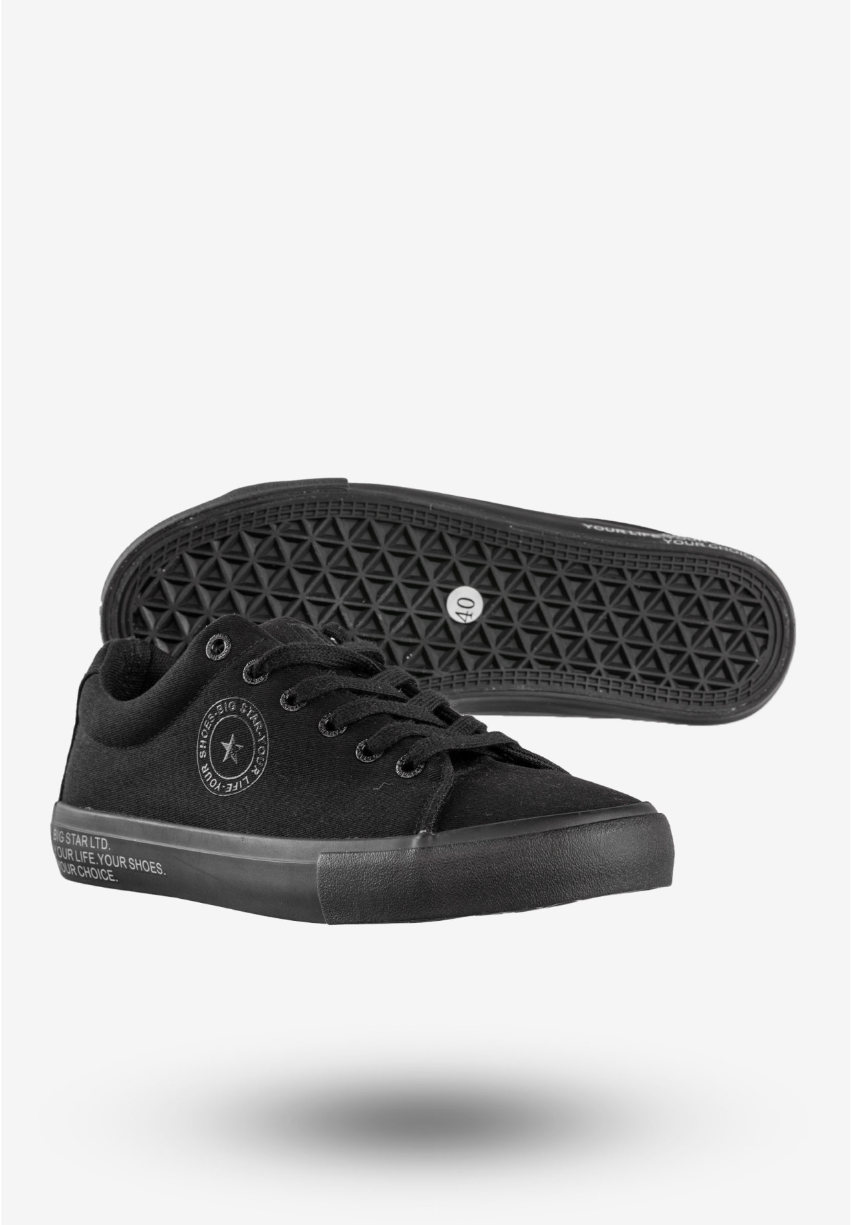 Tenisówki Męskie BIG STAR Buty Sportowe Klasyczne Czarne LL174078