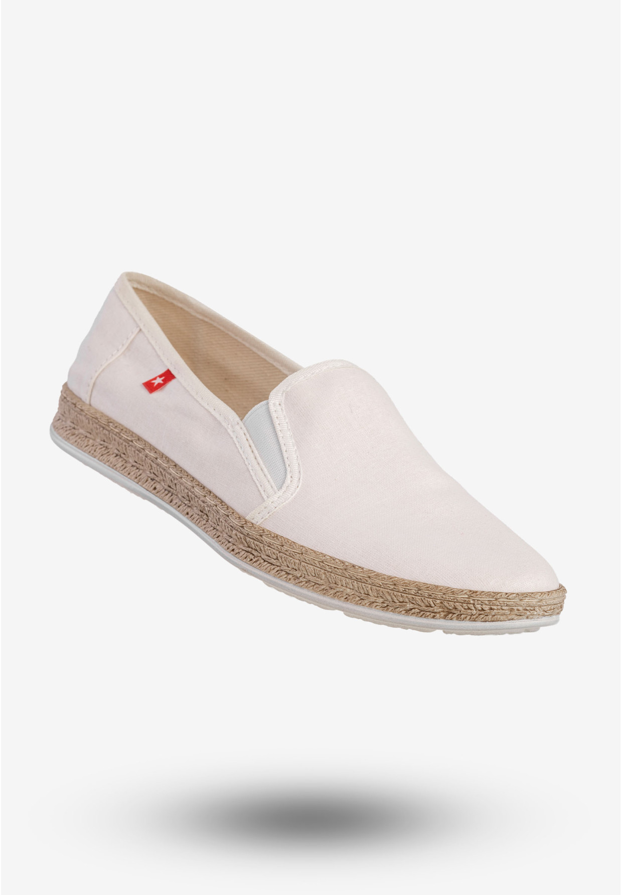 Espadryle Damskie BIG STAR Wsuwane Slip On Buty Białe FF276038
