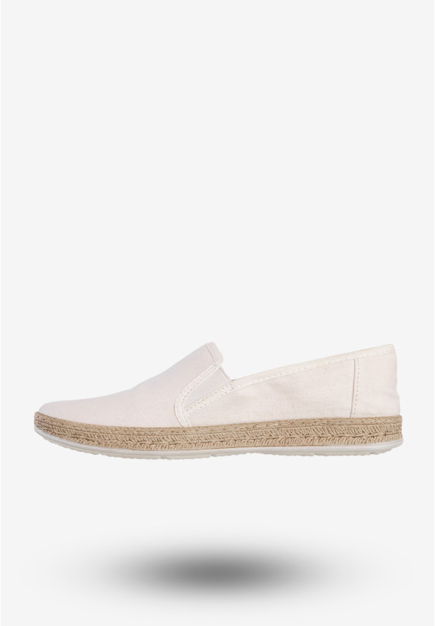 Espadryle Damskie BIG STAR Wsuwane Slip On Buty Białe FF276038