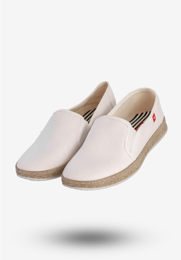 Espadryle Damskie BIG STAR Wsuwane Slip On Buty Białe FF276038