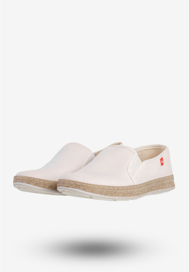 Espadryle Damskie BIG STAR Wsuwane Slip On Buty Białe FF276038