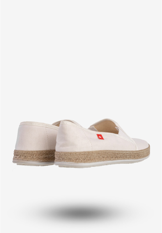 Espadryle Damskie BIG STAR Wsuwane Slip On Buty Białe FF276038