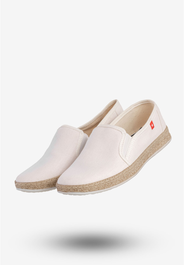 Espadryle Damskie BIG STAR Wsuwane Slip On Buty Białe FF276038