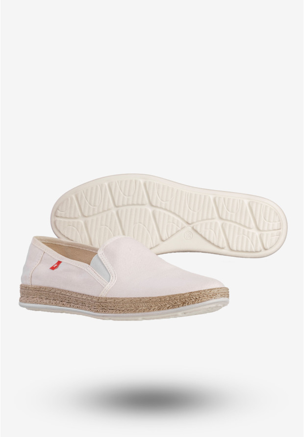 Espadryle Damskie BIG STAR Wsuwane Slip On Buty Białe FF276038