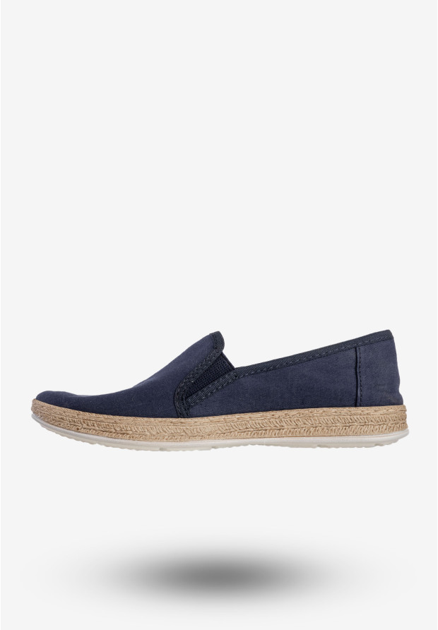 Espadryle Damskie BIG STAR Wsuwane Slip On Buty Granatowe FF276036