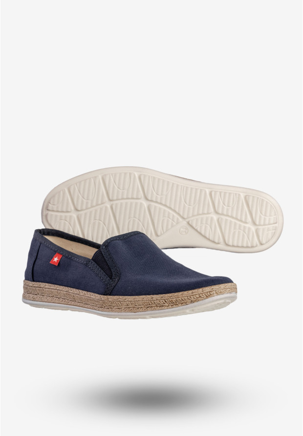 Espadryle Damskie BIG STAR Wsuwane Slip On Buty Granatowe FF276036
