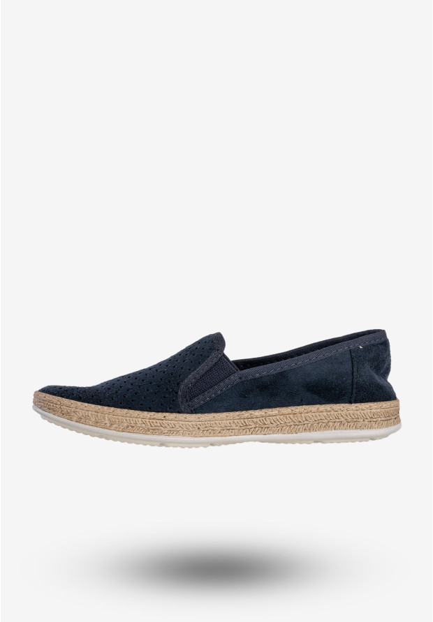 Espadryle Damskie BIG STAR Wsuwane Slip On Buty Granatowe FF276033