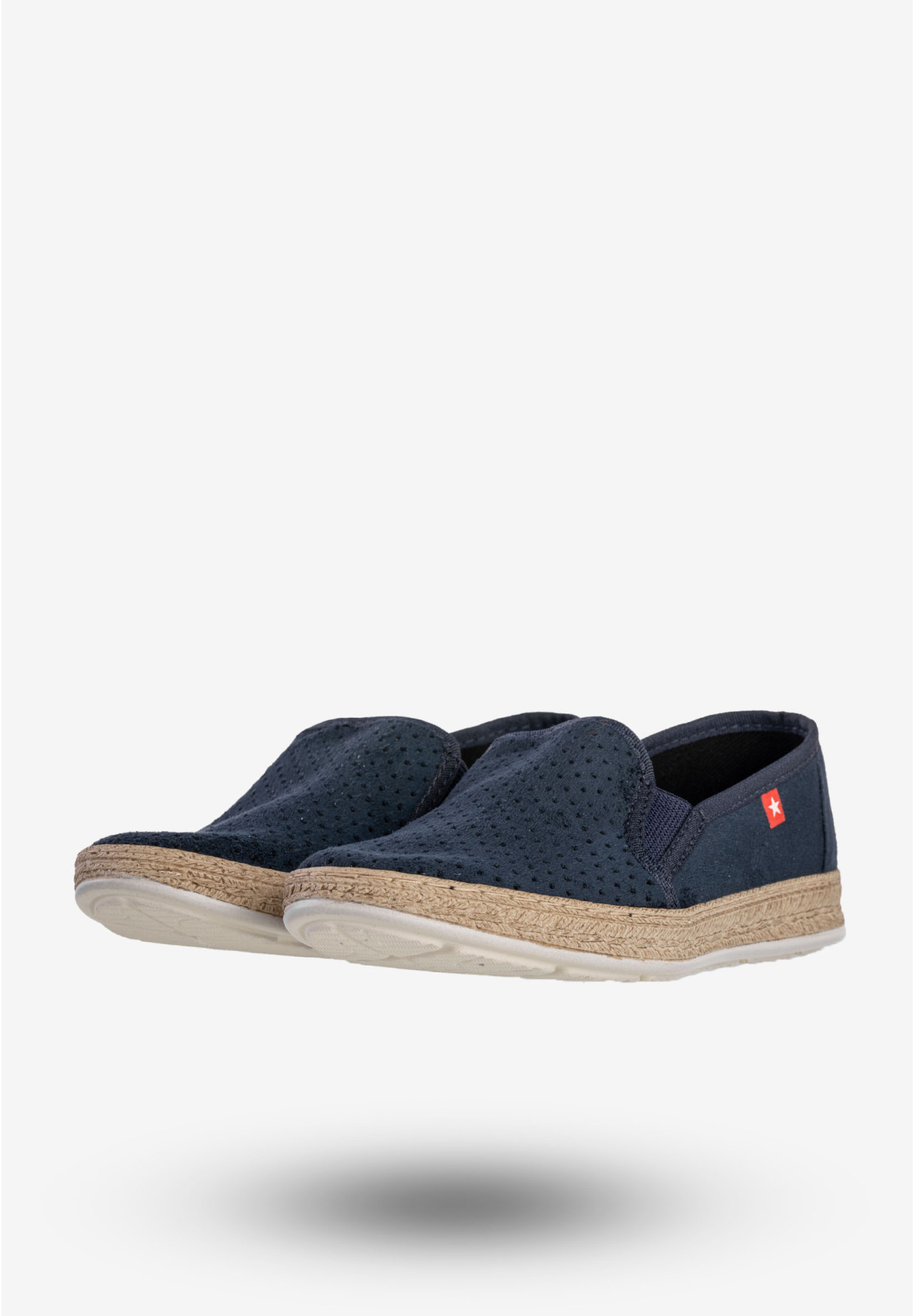 Espadryle Damskie BIG STAR Wsuwane Slip On Buty Granatowe FF276033