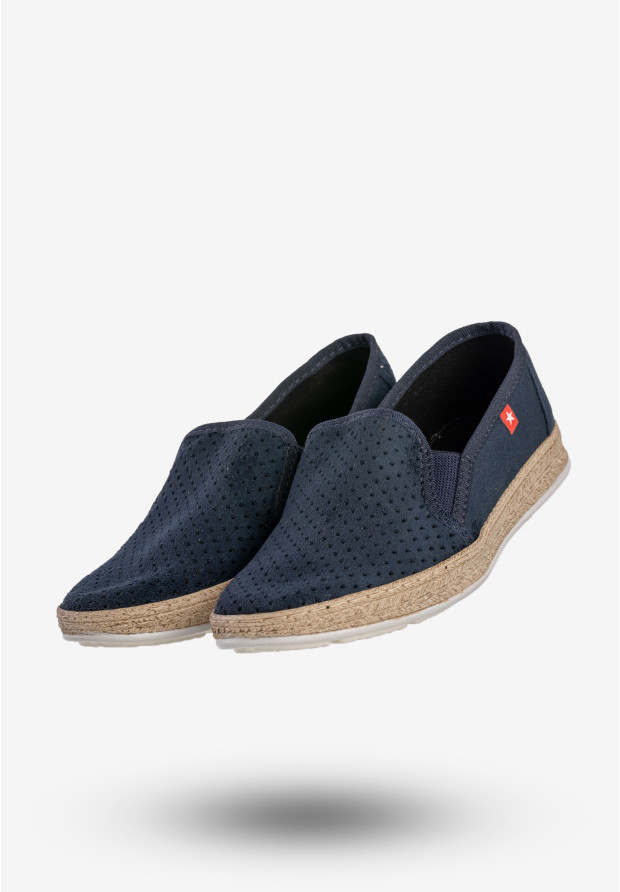 Espadryle Damskie BIG STAR Wsuwane Slip On Buty Granatowe FF276033