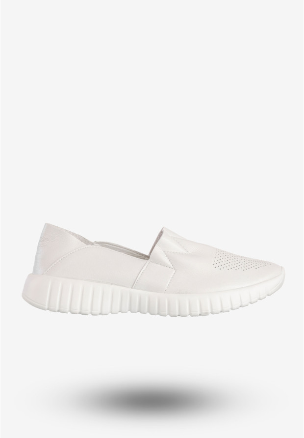 Półbuty Damskie Ekoskóra Wsuwane Buty Sneakersy Białe Jezzi RMR2270-7