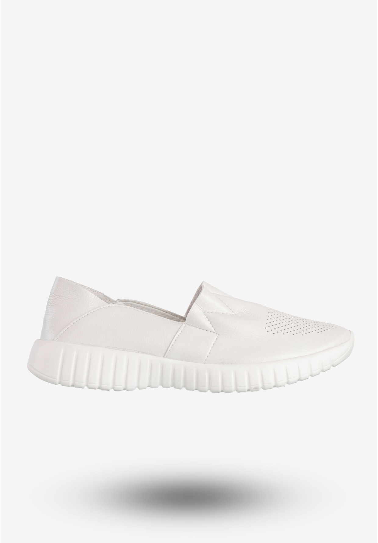 Półbuty Damskie Ekoskóra Wsuwane Buty Sneakersy Białe Jezzi RMR2270-7