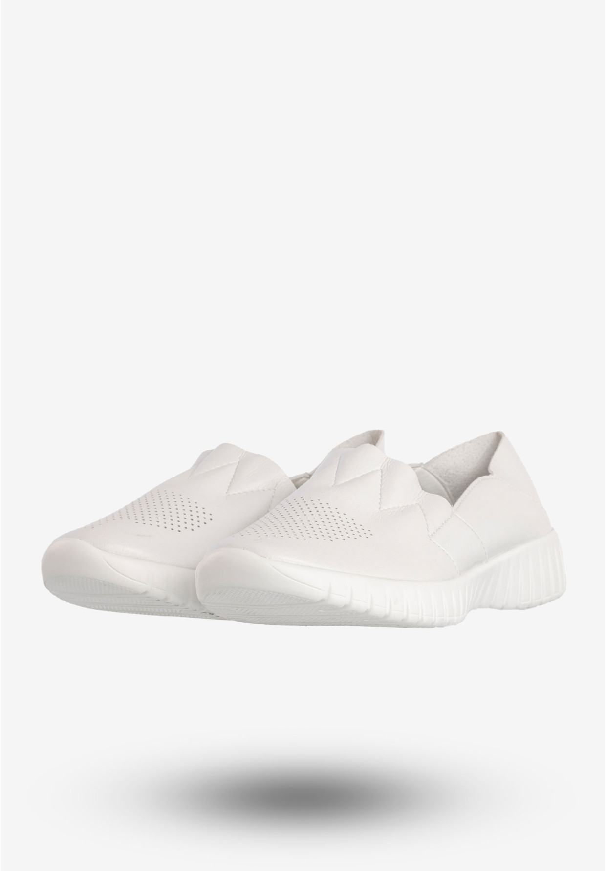 Półbuty Damskie Ekoskóra Wsuwane Buty Sneakersy Białe Jezzi RMR2270-7