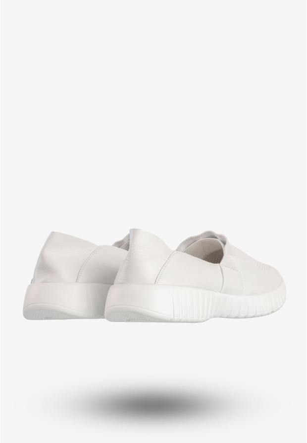 Półbuty Damskie Ekoskóra Wsuwane Buty Sneakersy Białe Jezzi RMR2270-7