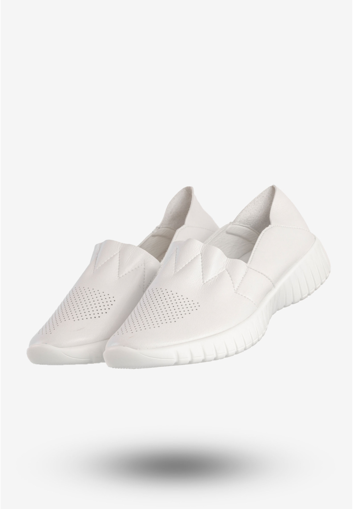 Półbuty Damskie Ekoskóra Wsuwane Buty Sneakersy Białe Jezzi RMR2270-7