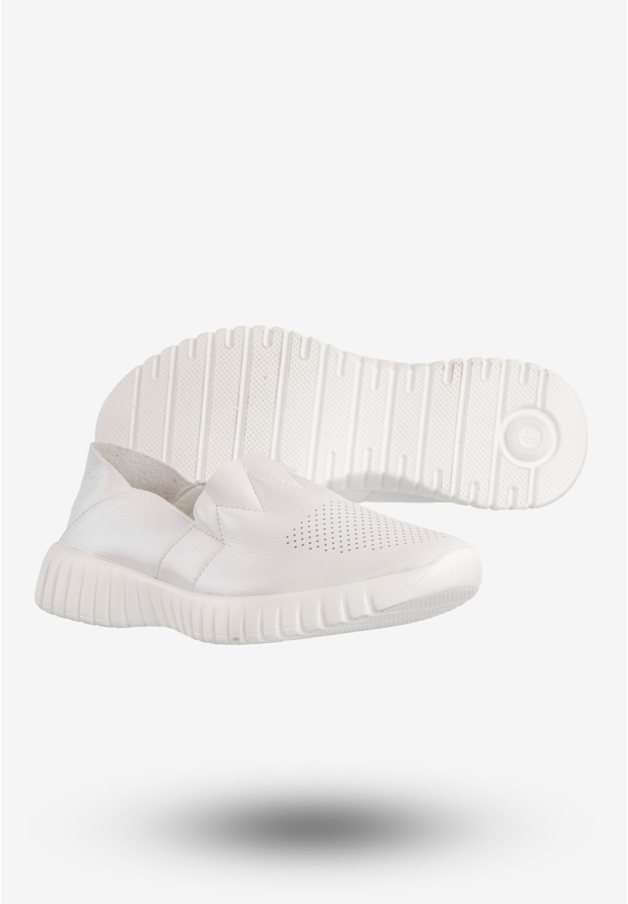 Półbuty Damskie Ekoskóra Wsuwane Buty Sneakersy Białe Jezzi RMR2270-7