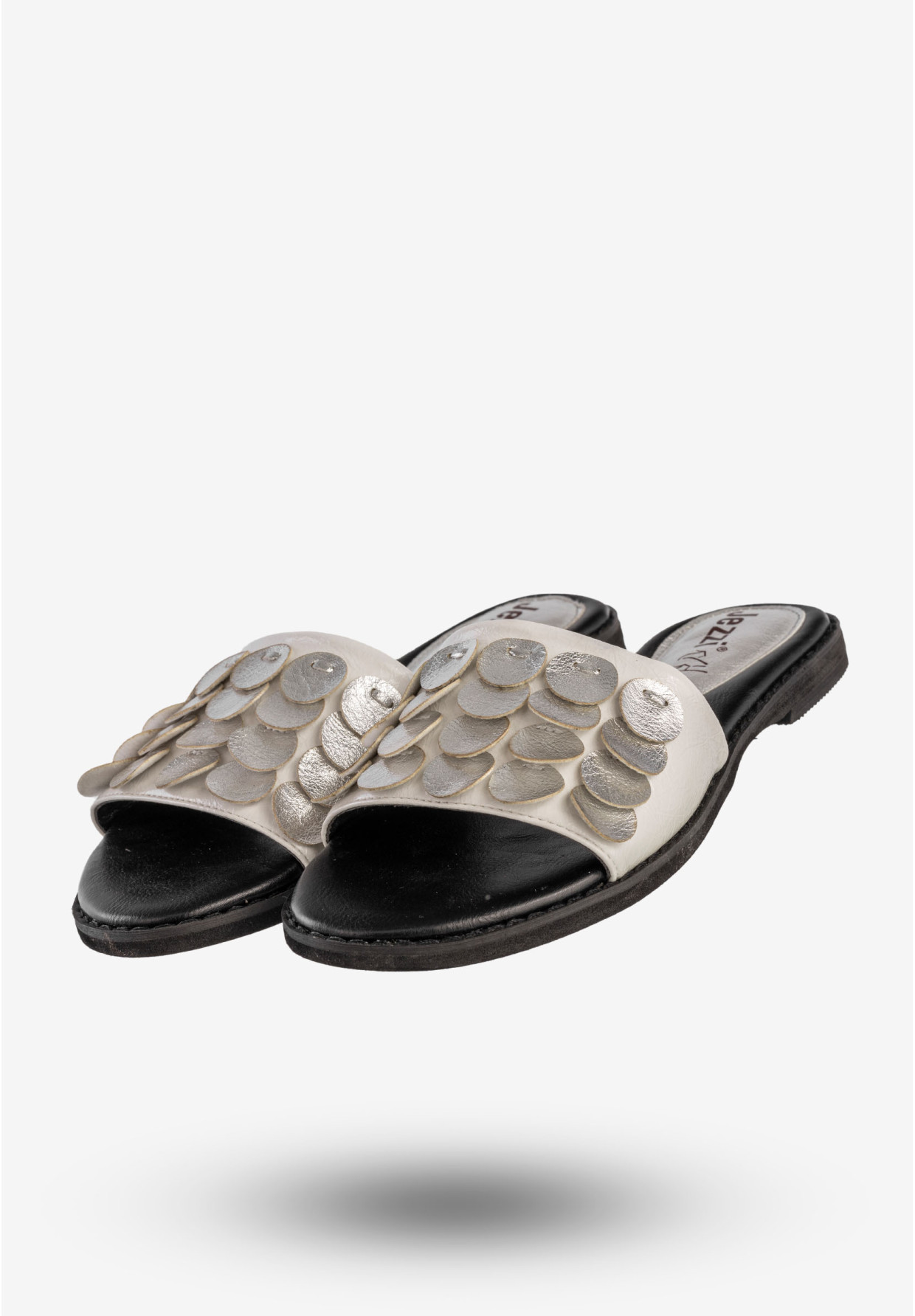 Klapki Damskie Ekoskóra Buty Wsuwane Eleganckie Białe Jezzi RMR1848-13