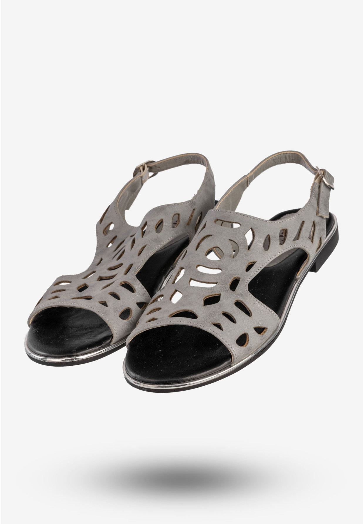 Sandały Damskie Ekoskóra Buty Na Wiosnę Lato Srebrne Jezzi RMR1836-10