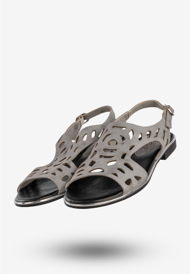 Sandały Damskie Ekoskóra Buty Na Wiosnę Lato Srebrne Jezzi RMR1836-10