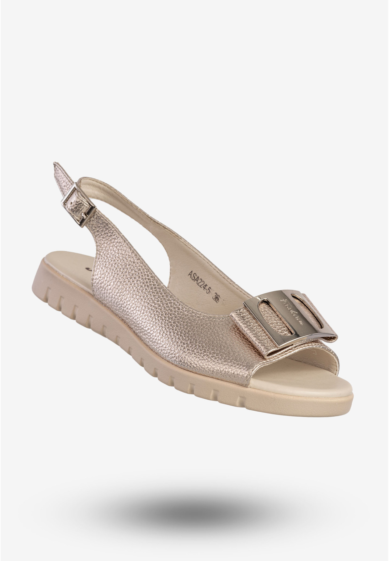 Sandały Damskie Ekoskóra Eleganckie Buty Na Wiosnę Lato Złote Jezzi ASA224-5