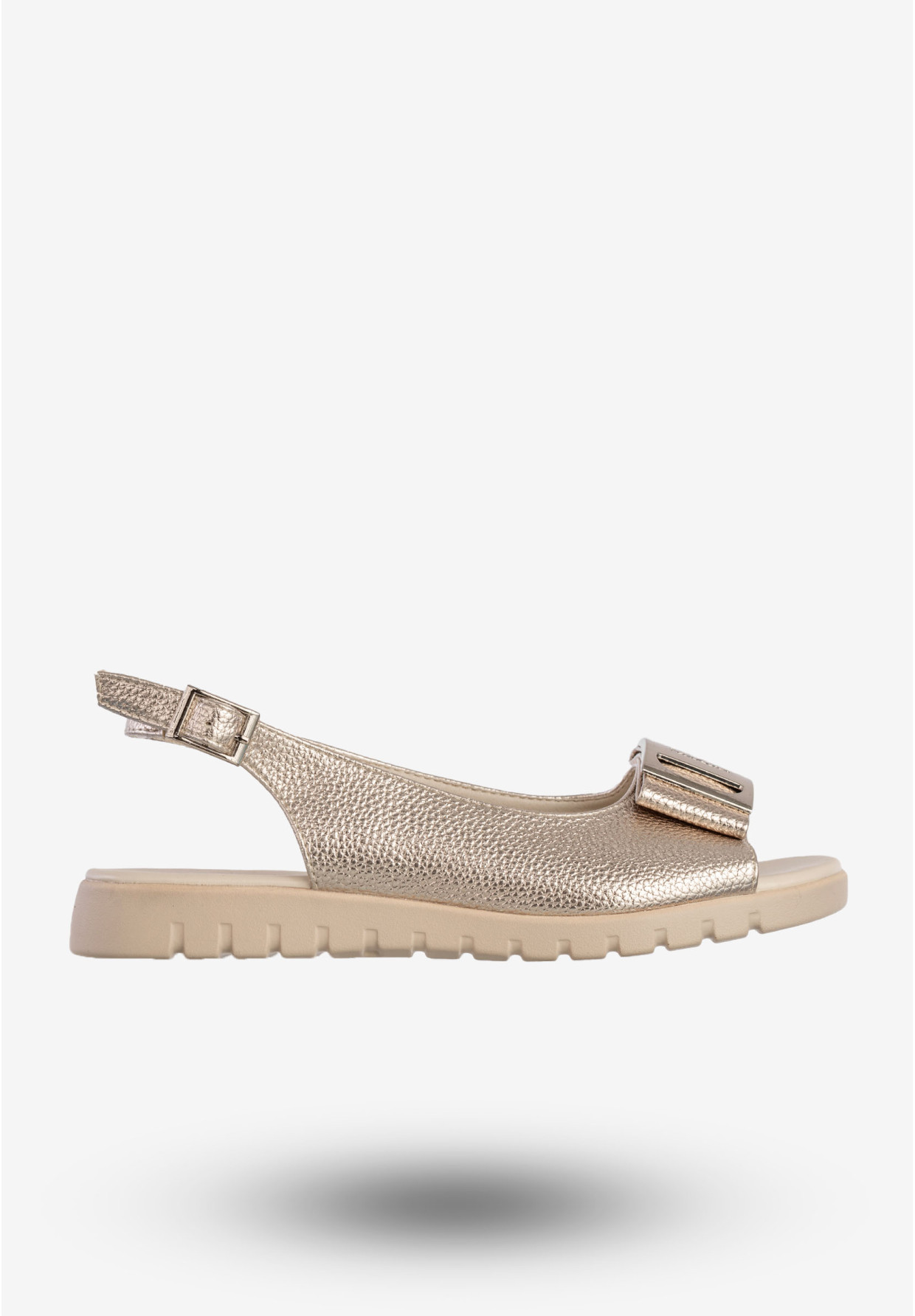 Sandały Damskie Ekoskóra Eleganckie Buty Na Wiosnę Lato Złote Jezzi ASA224-5