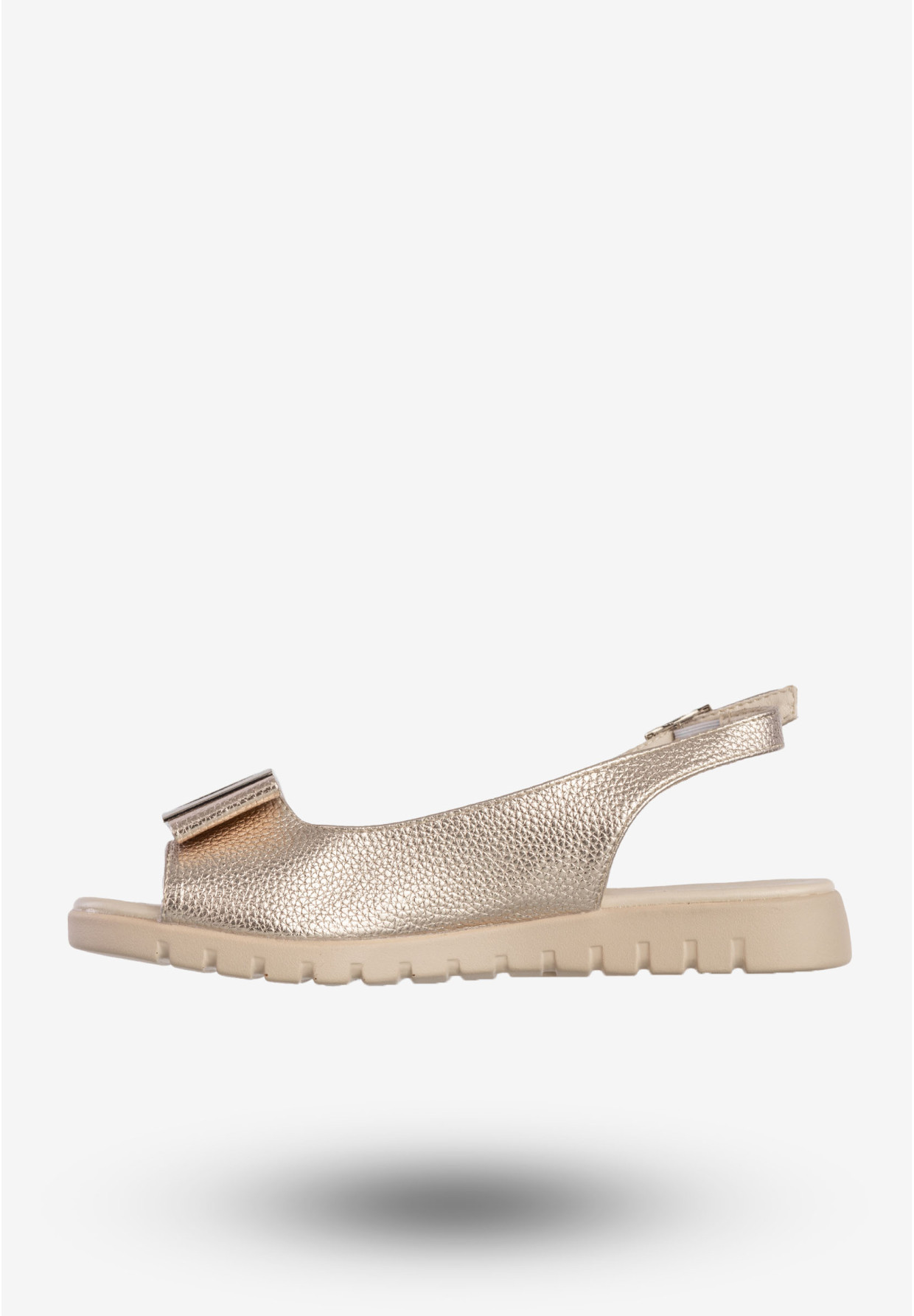 Sandały Damskie Ekoskóra Eleganckie Buty Na Wiosnę Lato Złote Jezzi ASA224-5