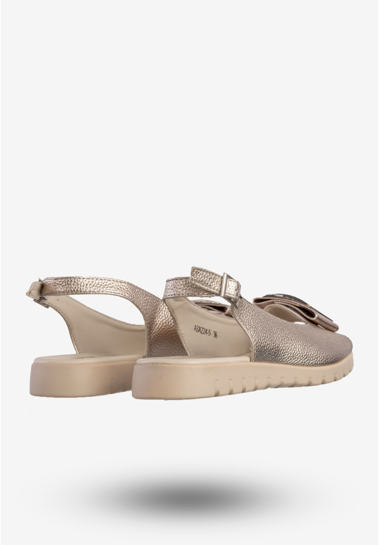Sandały Damskie Ekoskóra Eleganckie Buty Na Wiosnę Lato Złote Jezzi ASA224-5