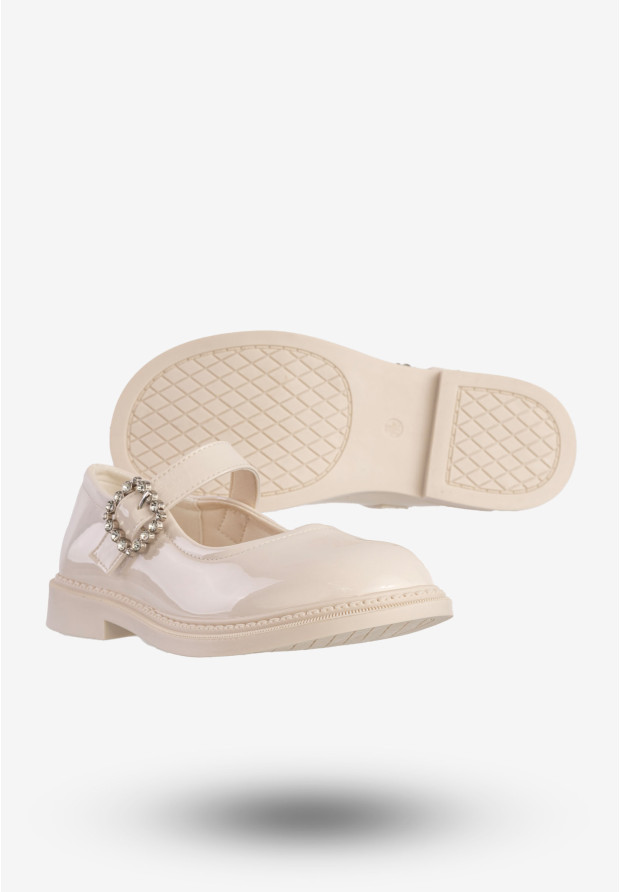 Półbuty Dziewczęce Ekoskóra Eleganckie Buty Beżowe Apawwa MC285